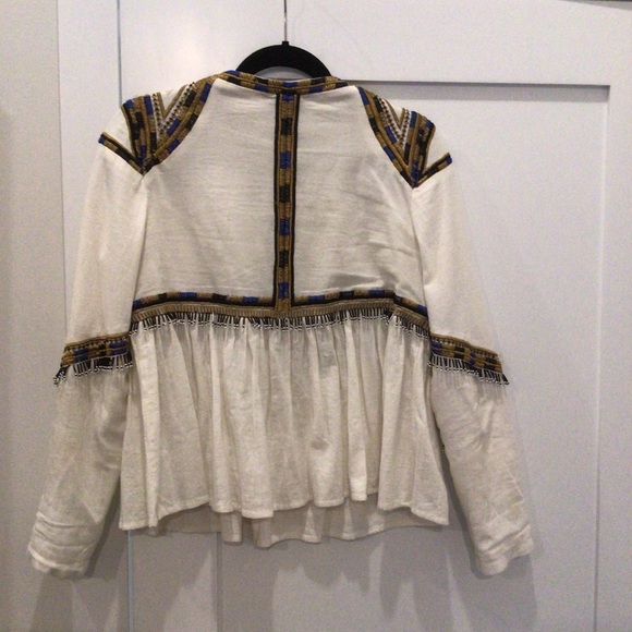 Del Lago sz s beaded and embroidered off white top - Picture 3 of 8